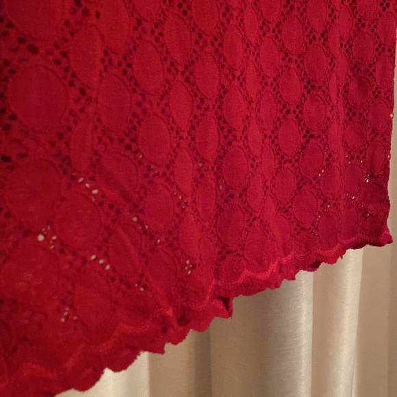 Short Sleeve Lace Trim Midi Dress - Picture 2 of 5